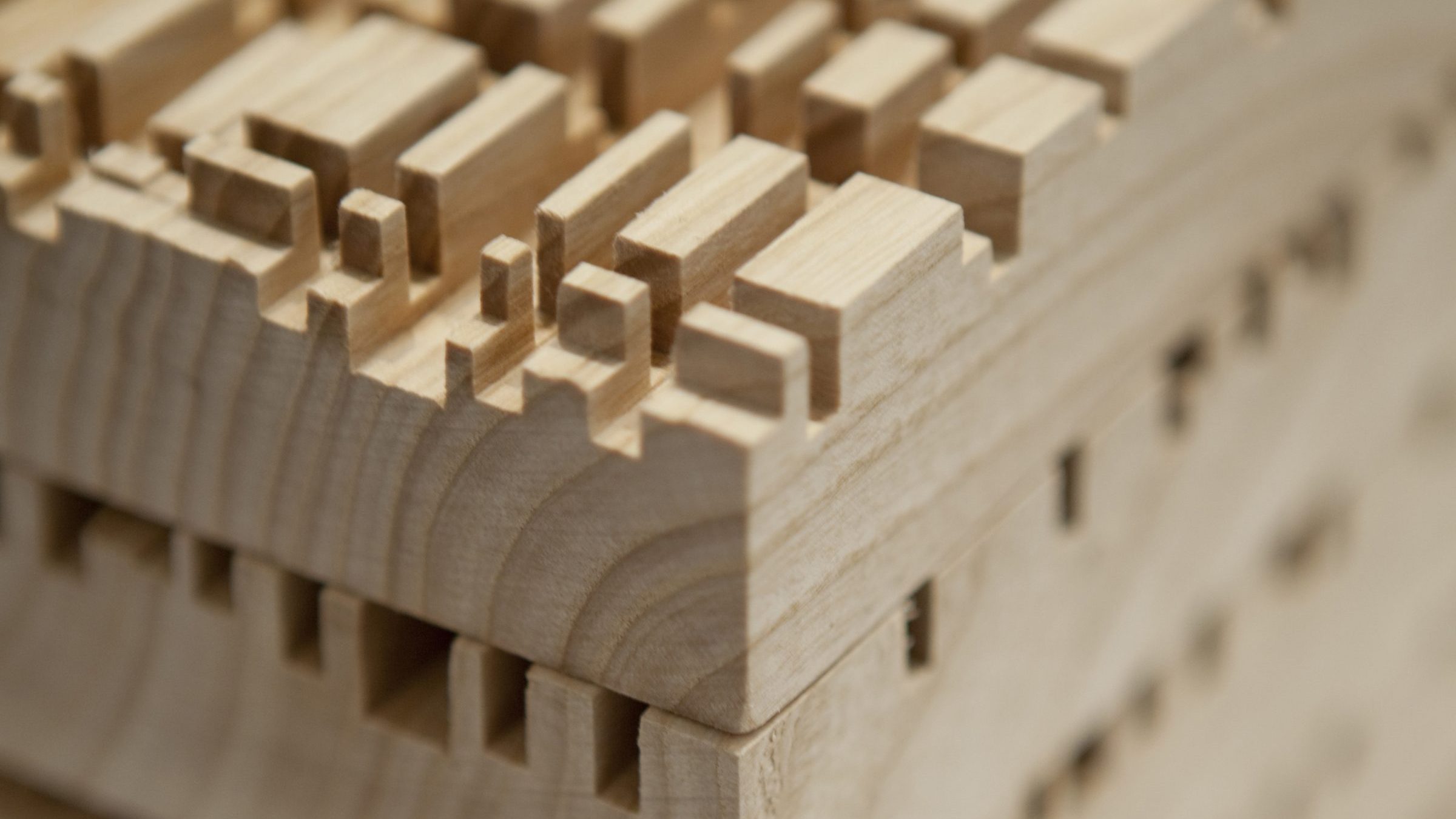 Detail of the joints supporting the plexiglass frame of City