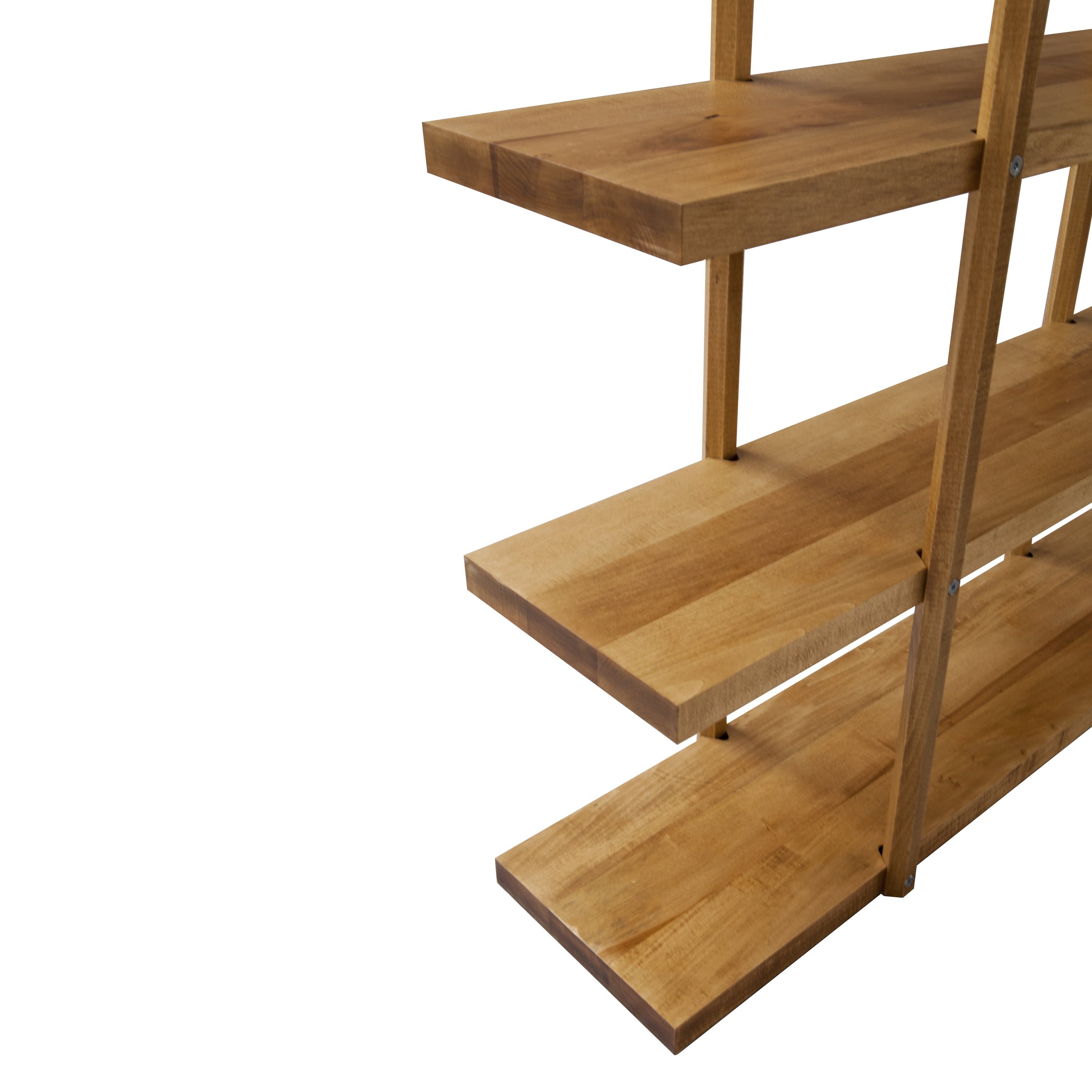 Detail of the shelves and uprights of the Esagono bookcase