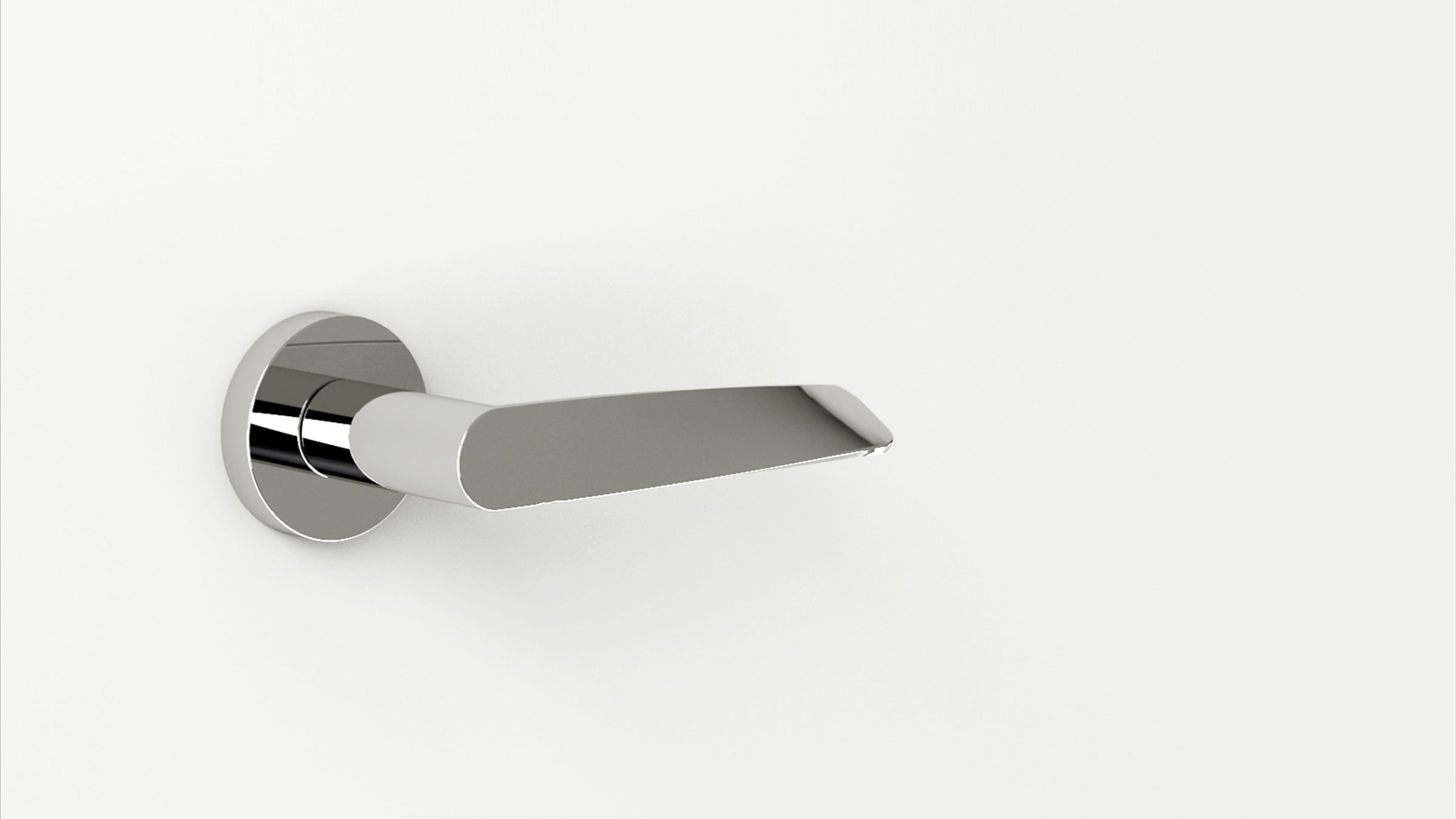 Flex, chrome handle with round rose, front view
