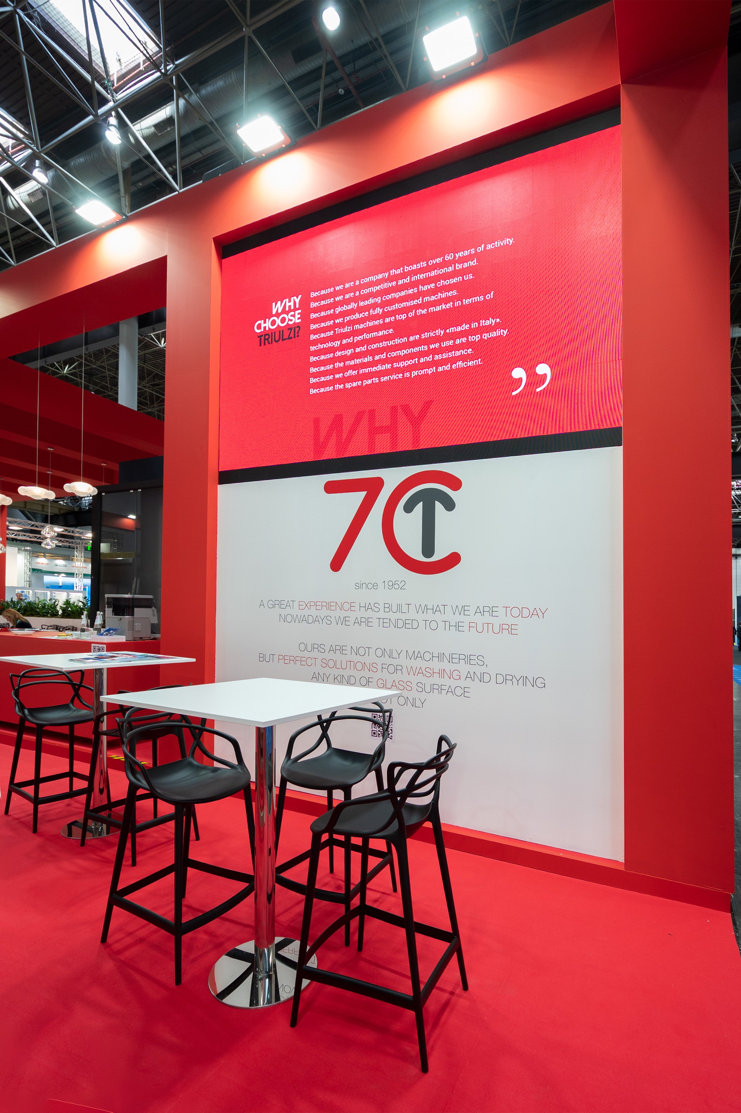 Detail of the structure of the Triulzi stand at Glasstec