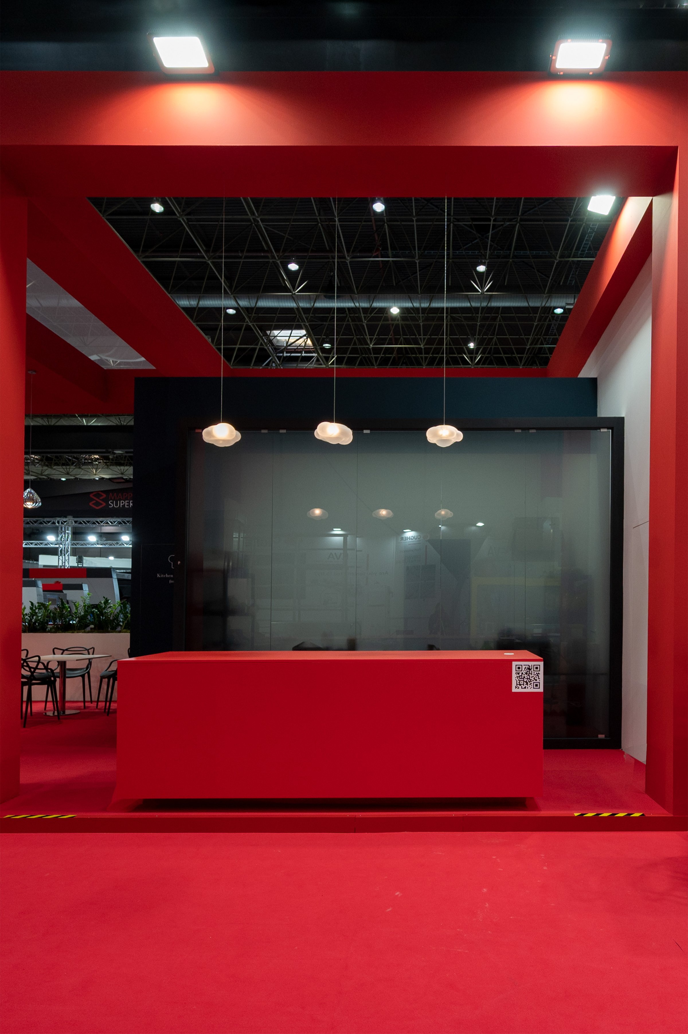 Overhead view of the Triulzi stand at Glasstec
