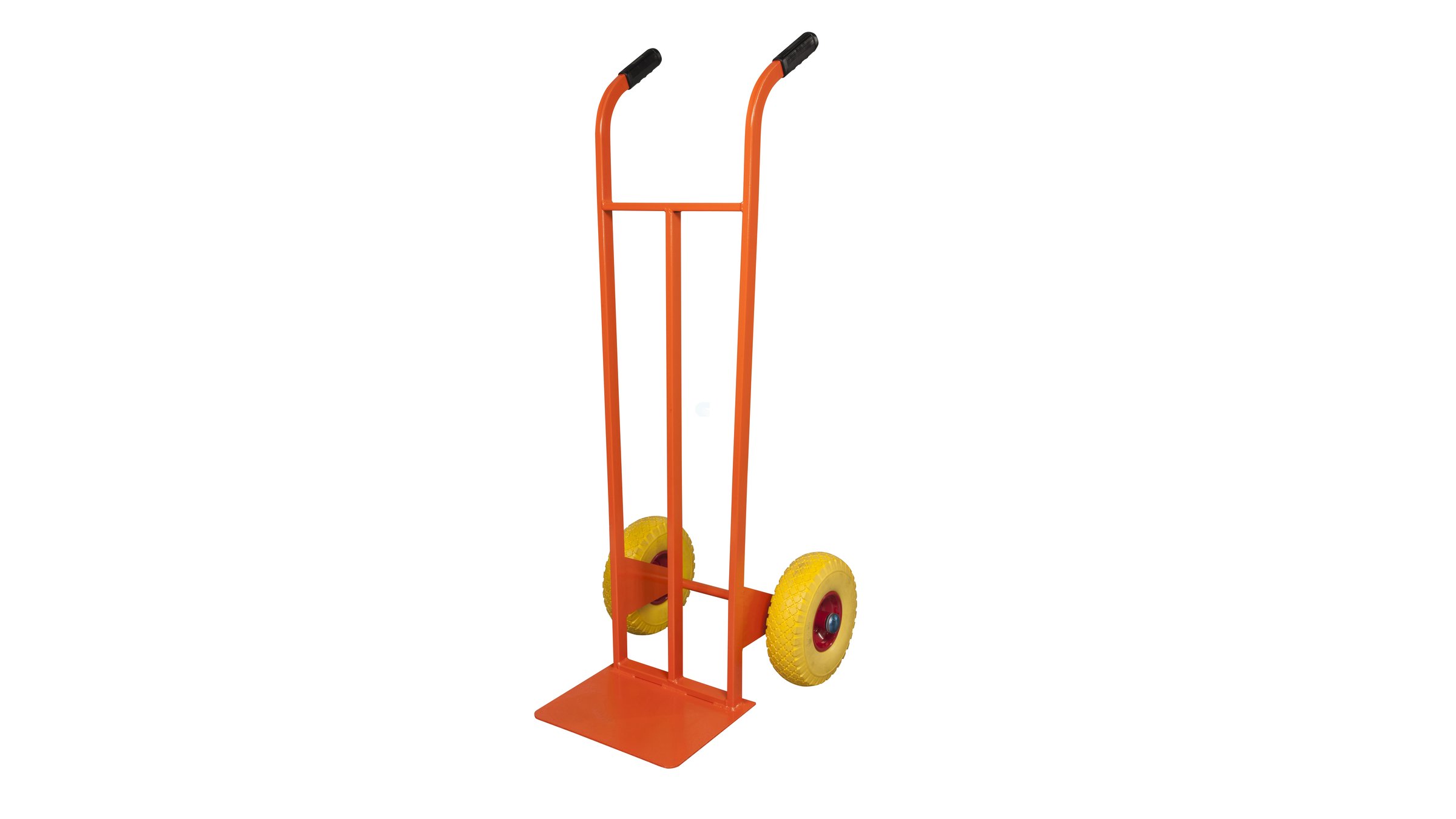 Metal cart with pneumatic wheels, reclaimed material for the base of the Tubularbells Ruota lamp